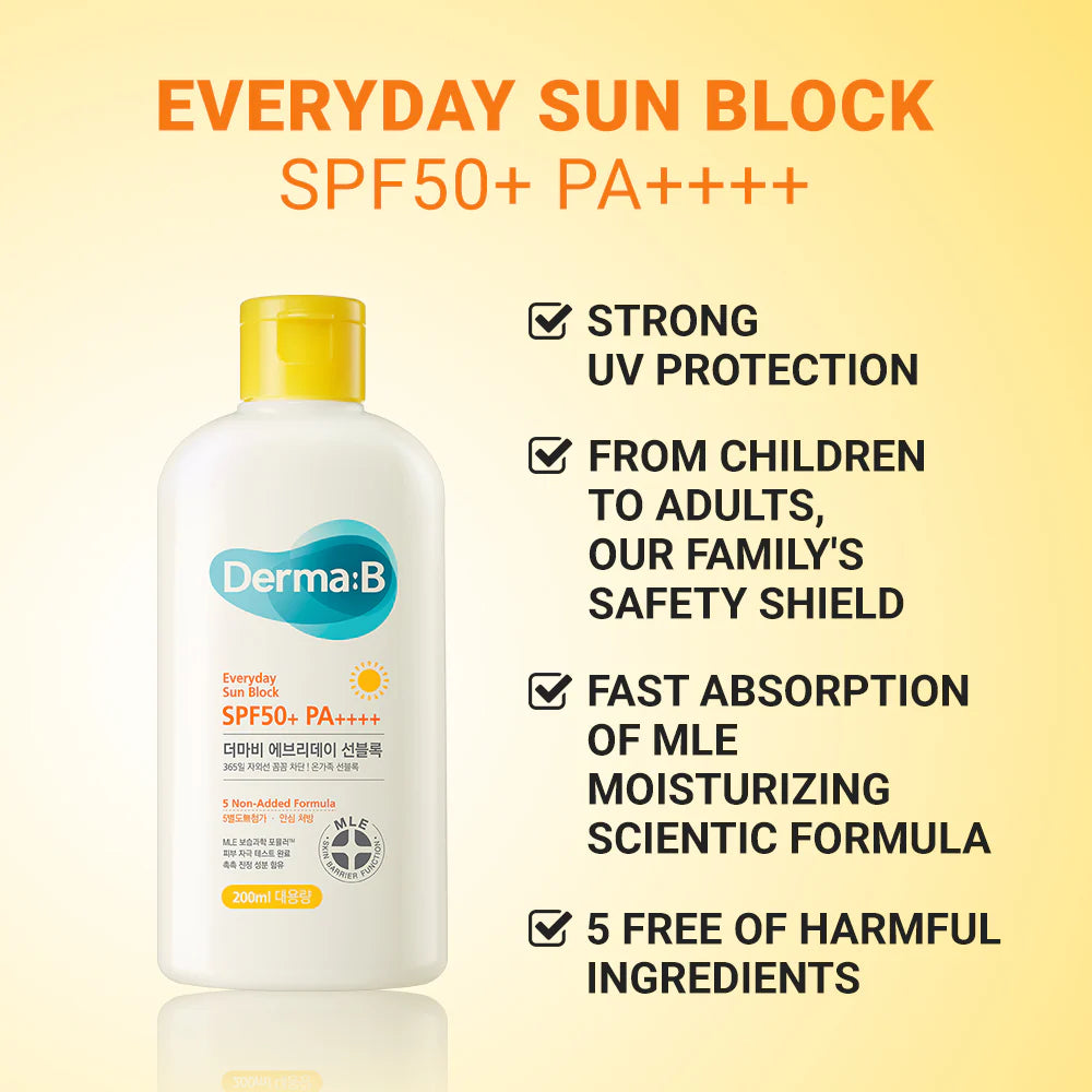 DERMA B - Everyday Sun Block SPF 50+ PA++++ [200ml]