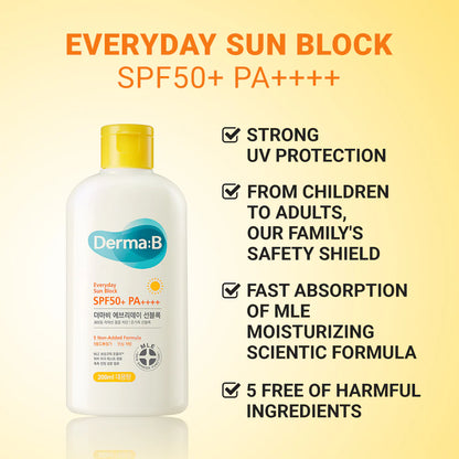 DERMA B - Everyday Sun Block SPF 50+ PA++++ [200ml]