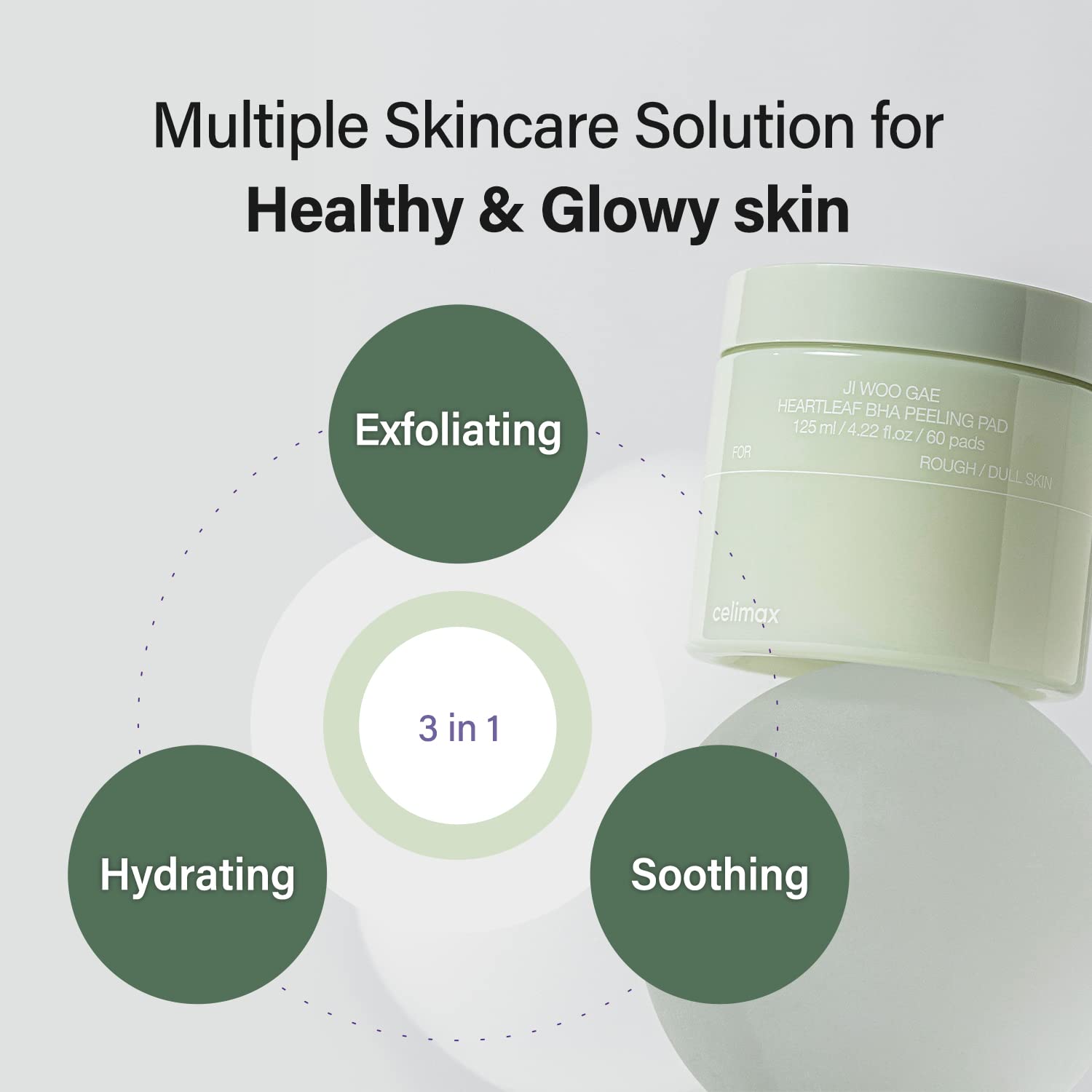 CELIMAX - Ji.Woo.Gae Heartleaft BHA Peeling Pad [60 pads]