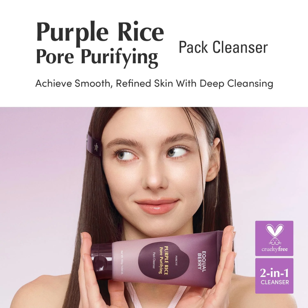 EQQUALBERRY - Purple Rice Pore Purifying Pack Cleanser [130g]
