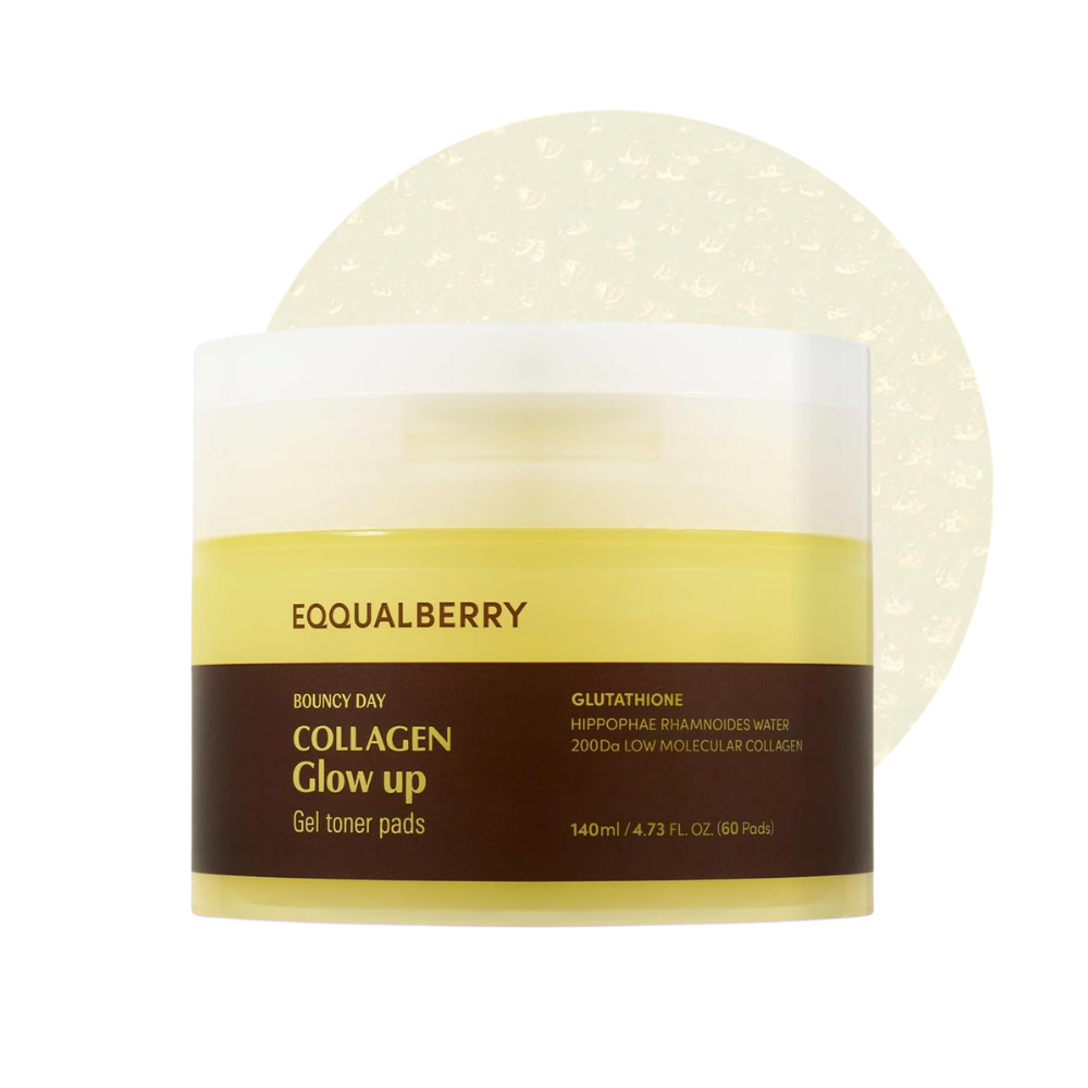 EQQUALBERRY - Collagen Glow Up Gel Toner Pads [60 pads - 140ml]