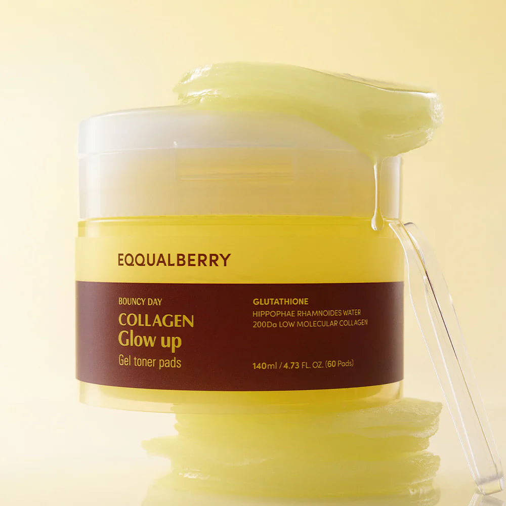 EQQUALBERRY - Collagen Glow Up Gel Toner Pads [60 pads - 140ml]