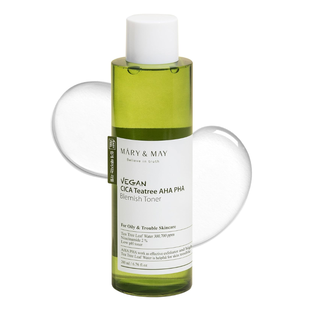 MARY&MAY - Vegan Cica Teatree AHA PHA Blemish Toner [200ml]