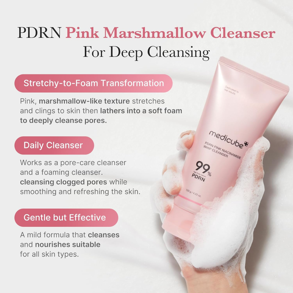 MEDICUBE - PDRN Pink Niacinamide Whip Cleanser [120g]
