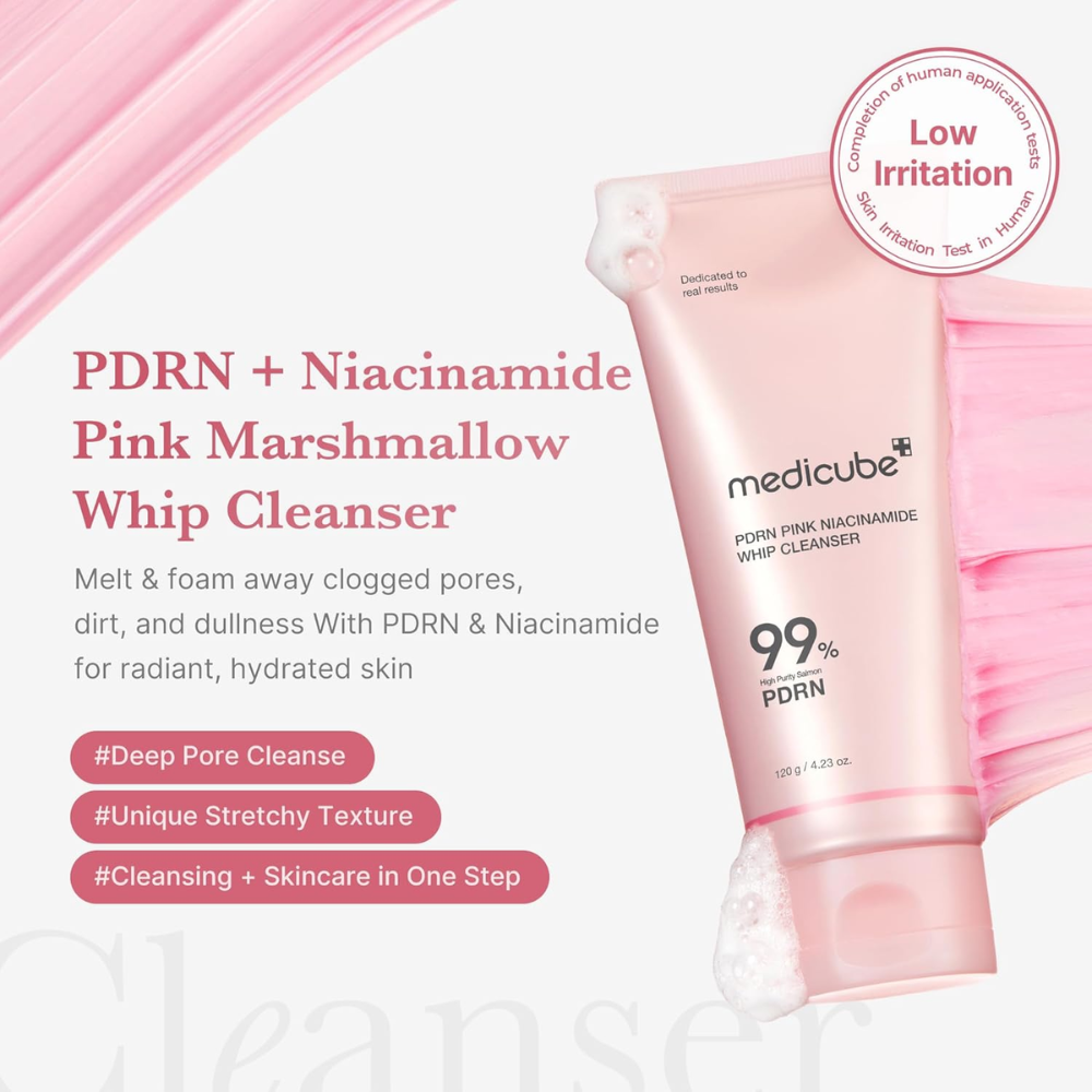 MEDICUBE - PDRN Pink Niacinamide Whip Cleanser [120g]