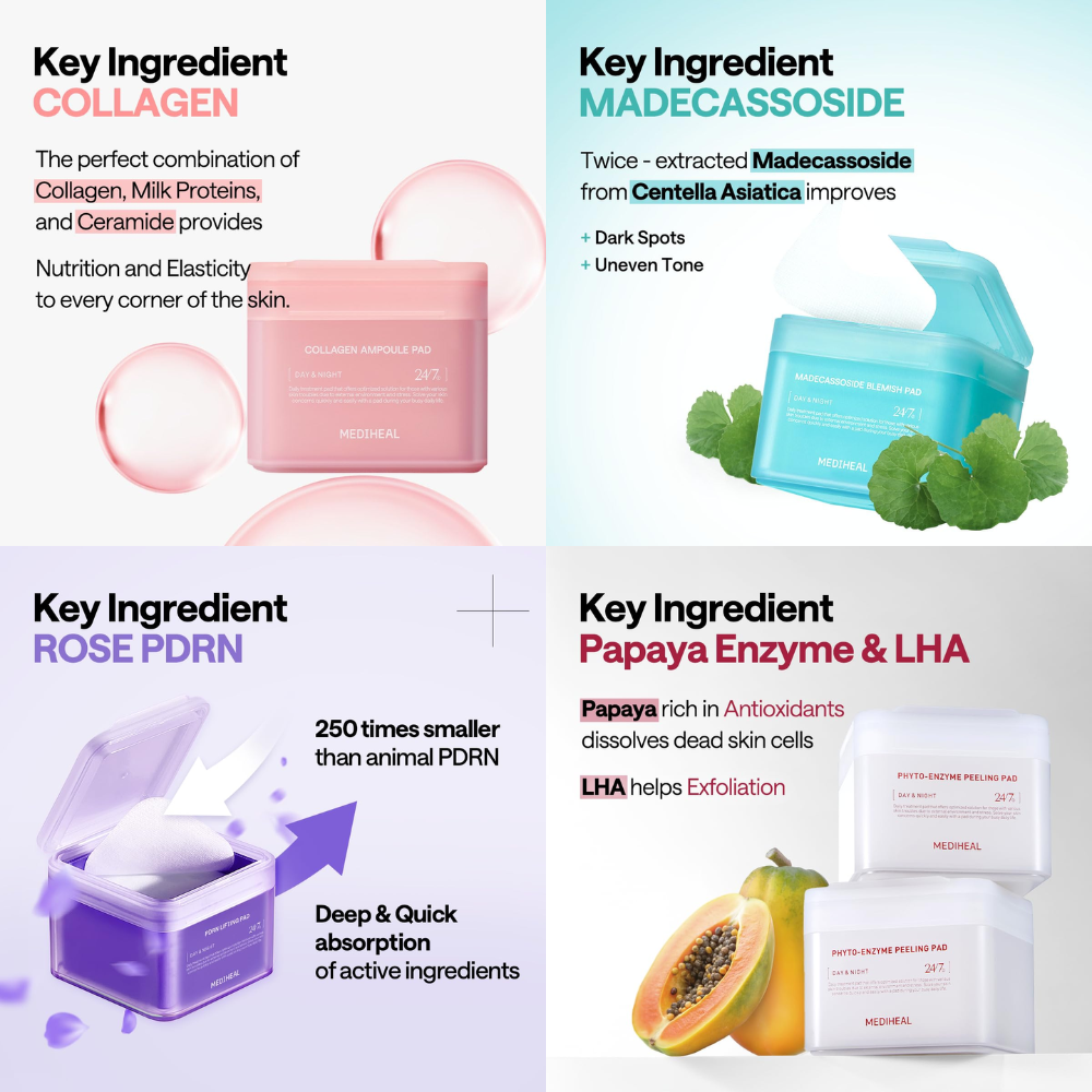 MEDIHEAL - Toner Pads - 8 options [100 or 90 pads]