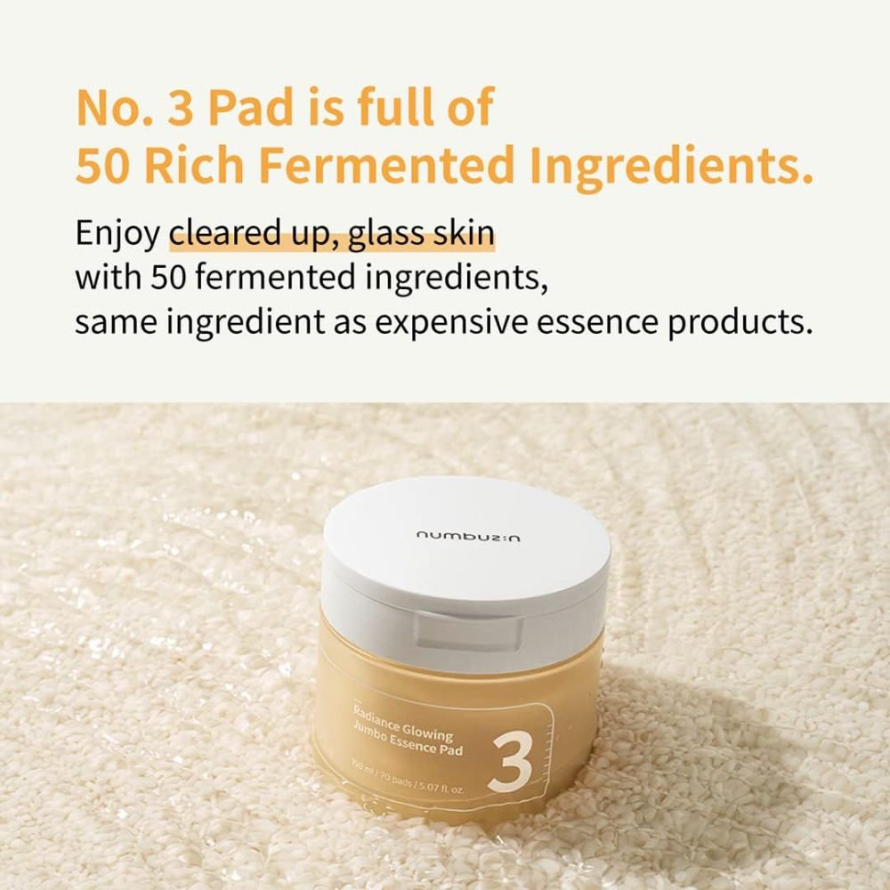 NUMBUZIN - No.3 Radiance Glowing Jumbo Essence Pad [70 pads]