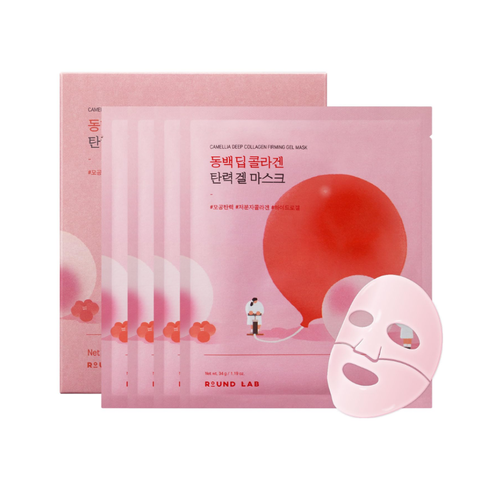 ROUND LAB - Camellia Deep Collagen Firming Gel Mask [4 sheets - 34g]