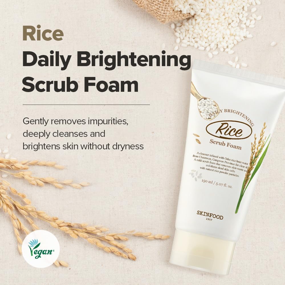 SKINFOOD - Rice Daily Brightening Scrub Foam [150ml]