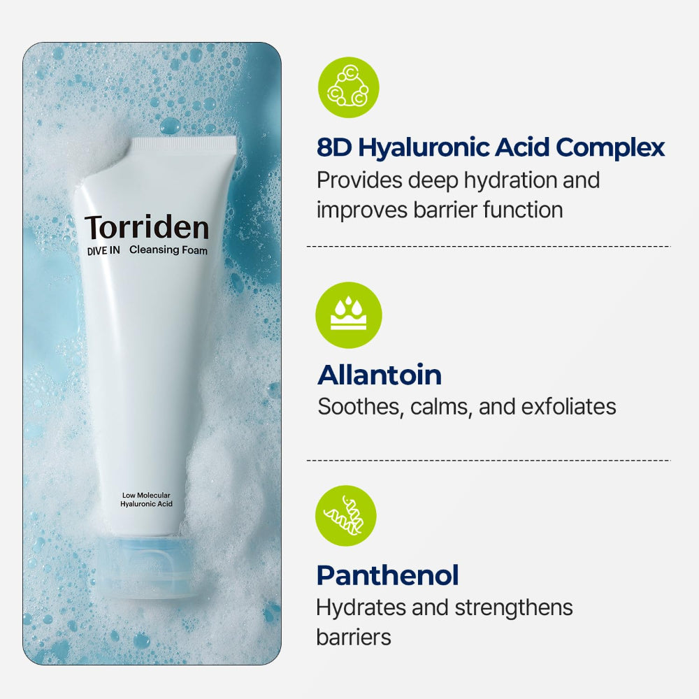 TORRIDEN - DIVE-IN Low Molecule Hyaluronic Acid Cleansing Foam [150ml]