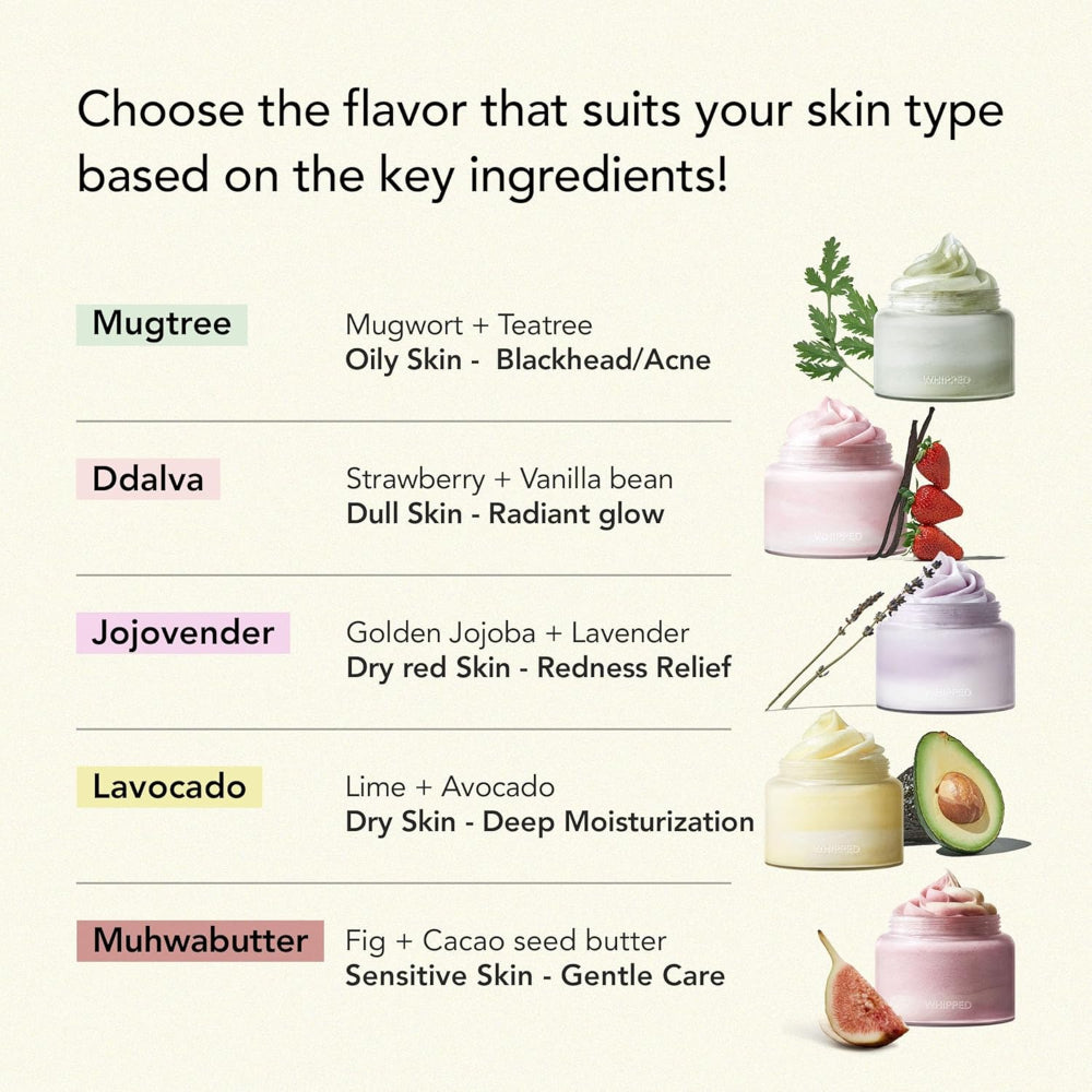 WHIPPED - Vegan Pack Cleanser Jumbo - 5 Types [130g]