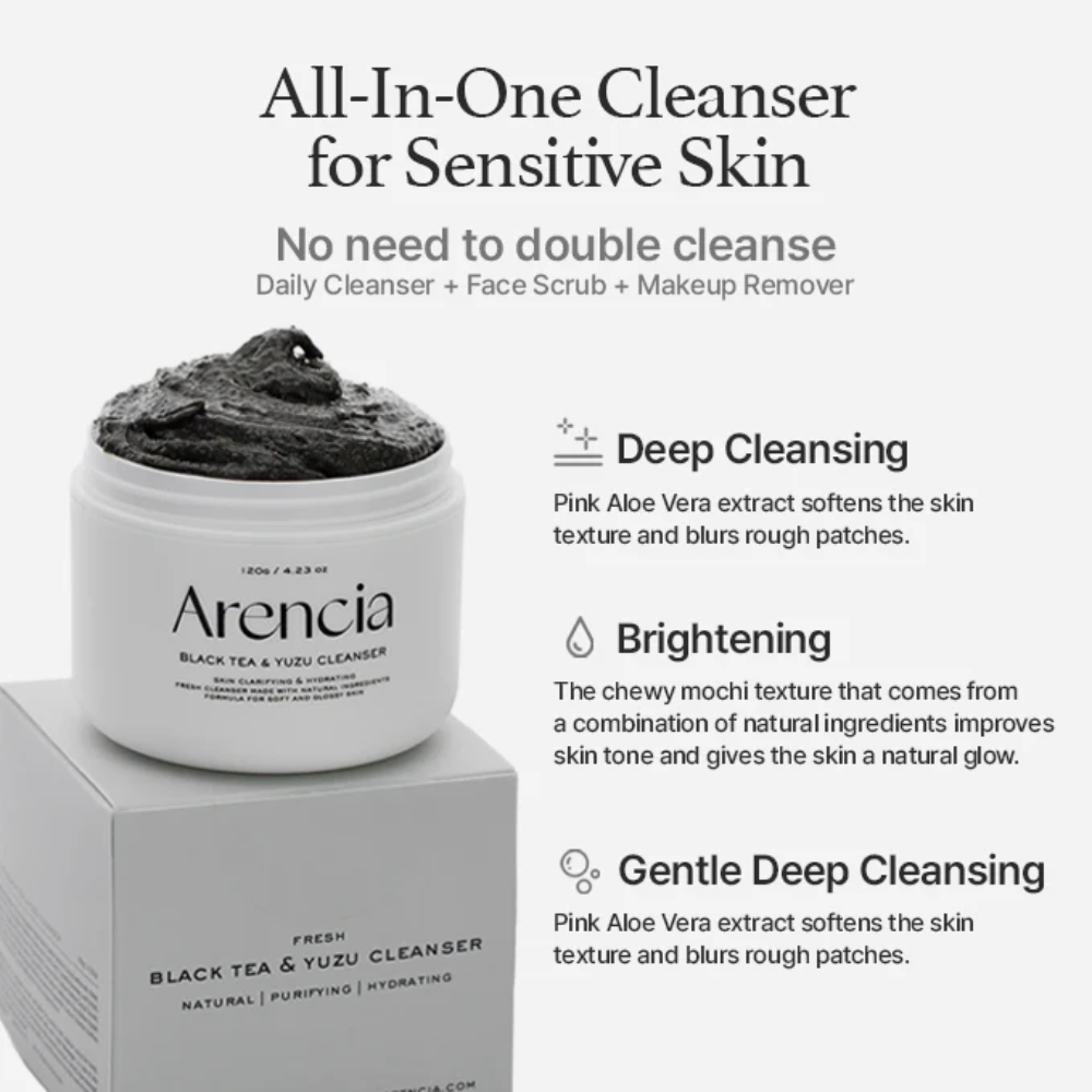 ARENCIA - Black Tea Rice Mochi Cleanser [120g]