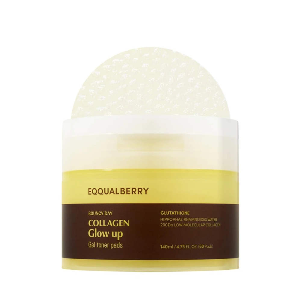 EQQUALBERRY - Collagen Glow Up Gel Toner Pads [60 pads - 140ml]