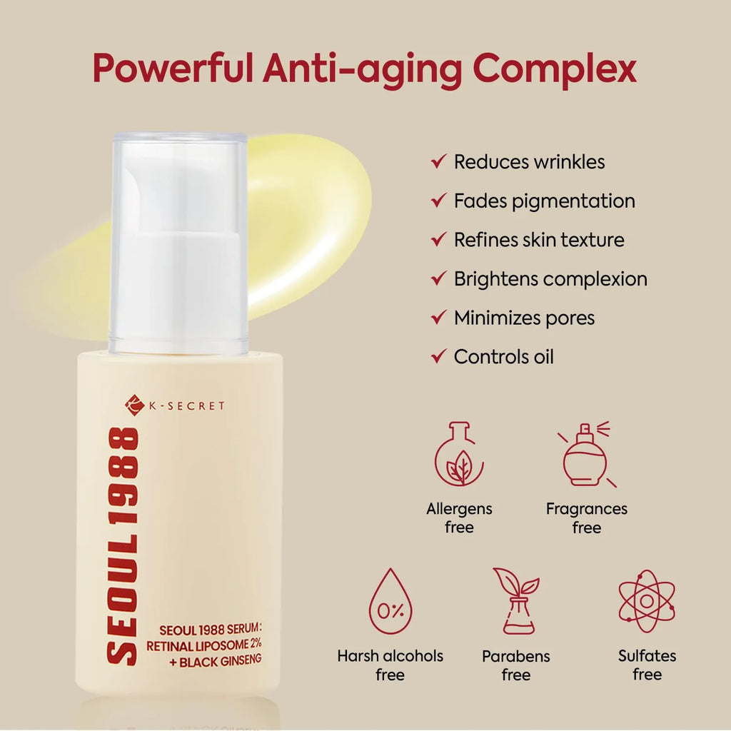 KSECRET - SEOUL 1988 Serum : Retinal Liposome 2% + Black Ginseng [30ml]