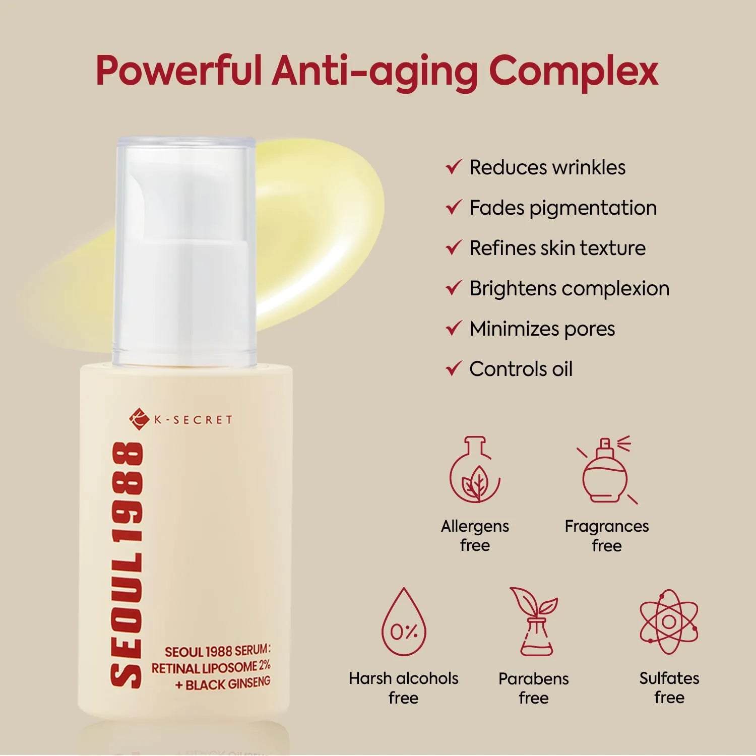 KSECRET - SEOUL 1988 Serum : Retinal Liposome 2% + Black Ginseng [30ml]