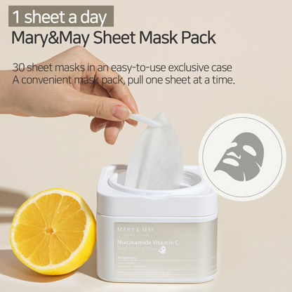 MARY&MAY - Niacinamide Vitamin C Brightening Mask [30 sheets]