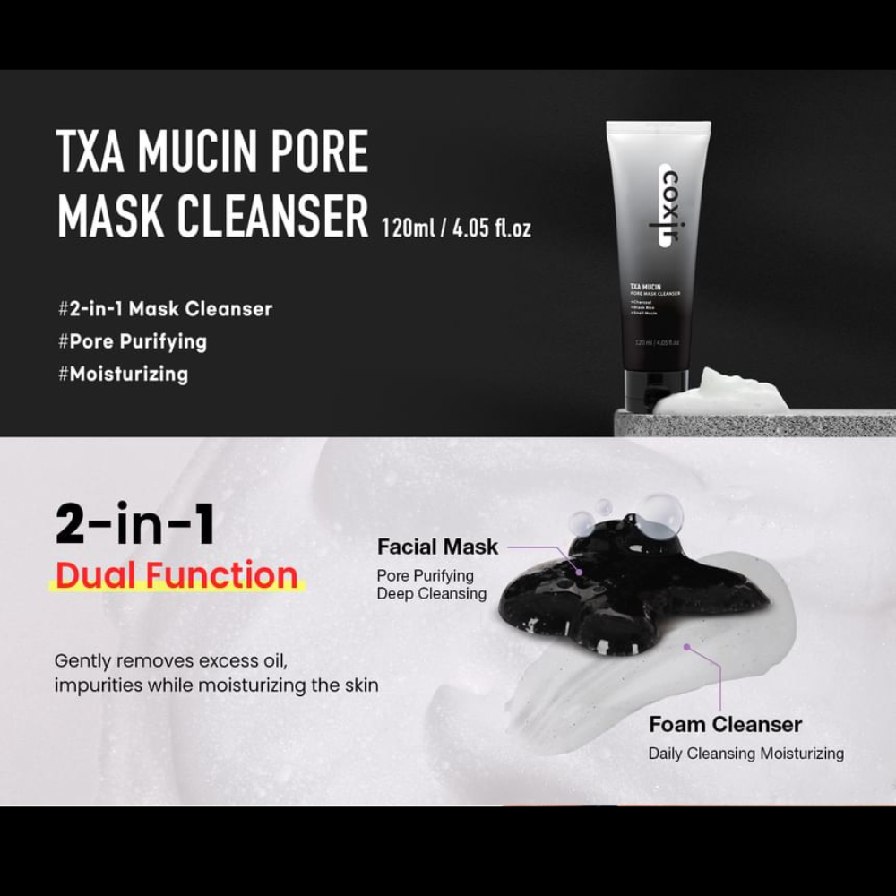 COXIR - TXA Mucin Pore Mask Cleanser [120ml]
